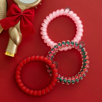 Large Hair Ties Tied in Tartan - TELETIES