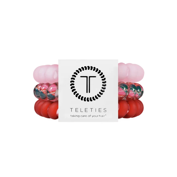 Large Hair Ties Tied in Tartan - TELETIES
