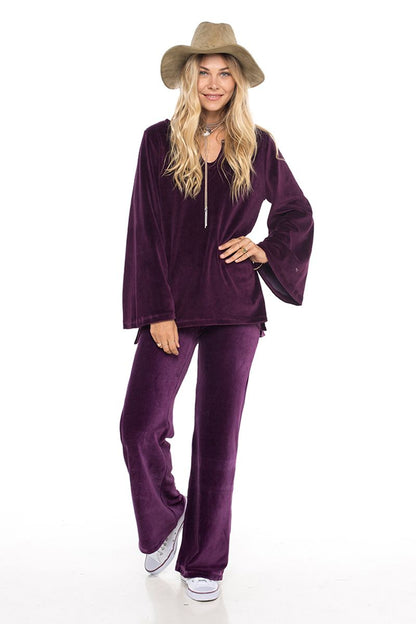 Velour Comfy Top Wine - Skemo