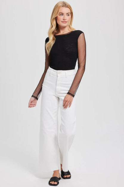 Tulle Long Sleeve Tee Black - Goldie Lewinter