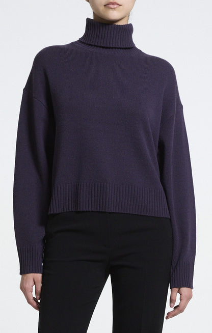 Foldover Turtleneck Cashmere Sweater Nightshade - Theory Women