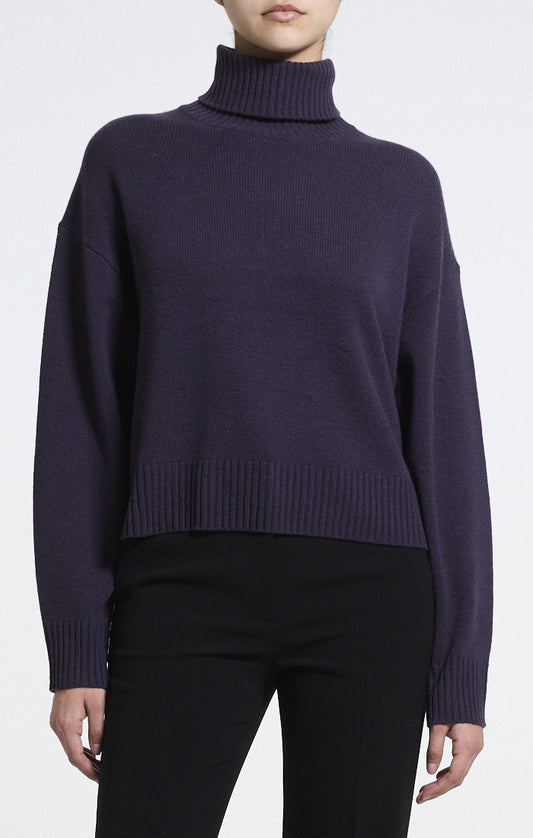 Foldover Turtleneck Cashmere Sweater Nightshade - Theory Women