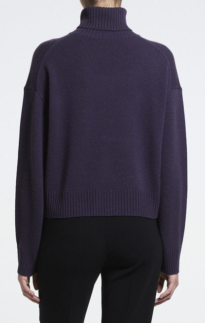Foldover Turtleneck Cashmere Sweater Nightshade - Theory Women