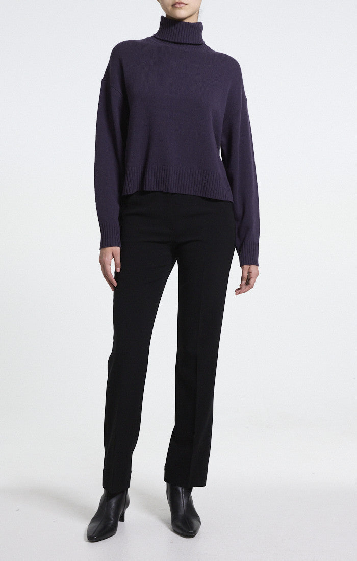 Foldover Turtleneck Cashmere Sweater Nightshade - Theory Women