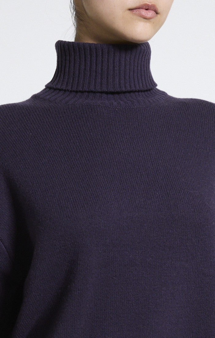 Foldover Turtleneck Cashmere Sweater Nightshade - Theory Women