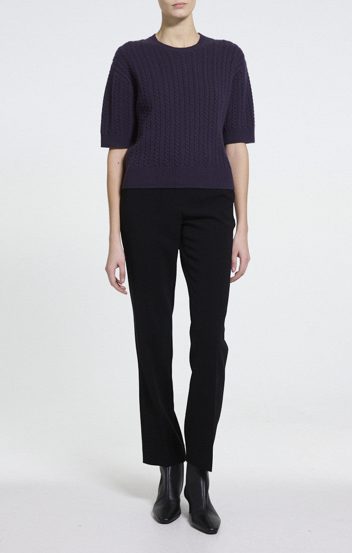 Crop Cable Tee Cashmere Nightshade - Theory Women