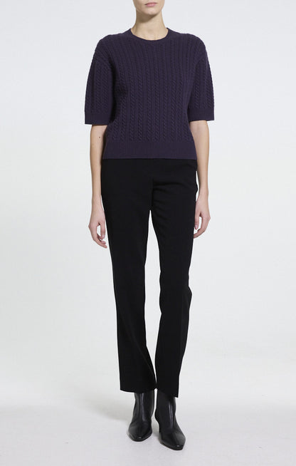 Crop Cable Tee Cashmere Nightshade - Theory Women