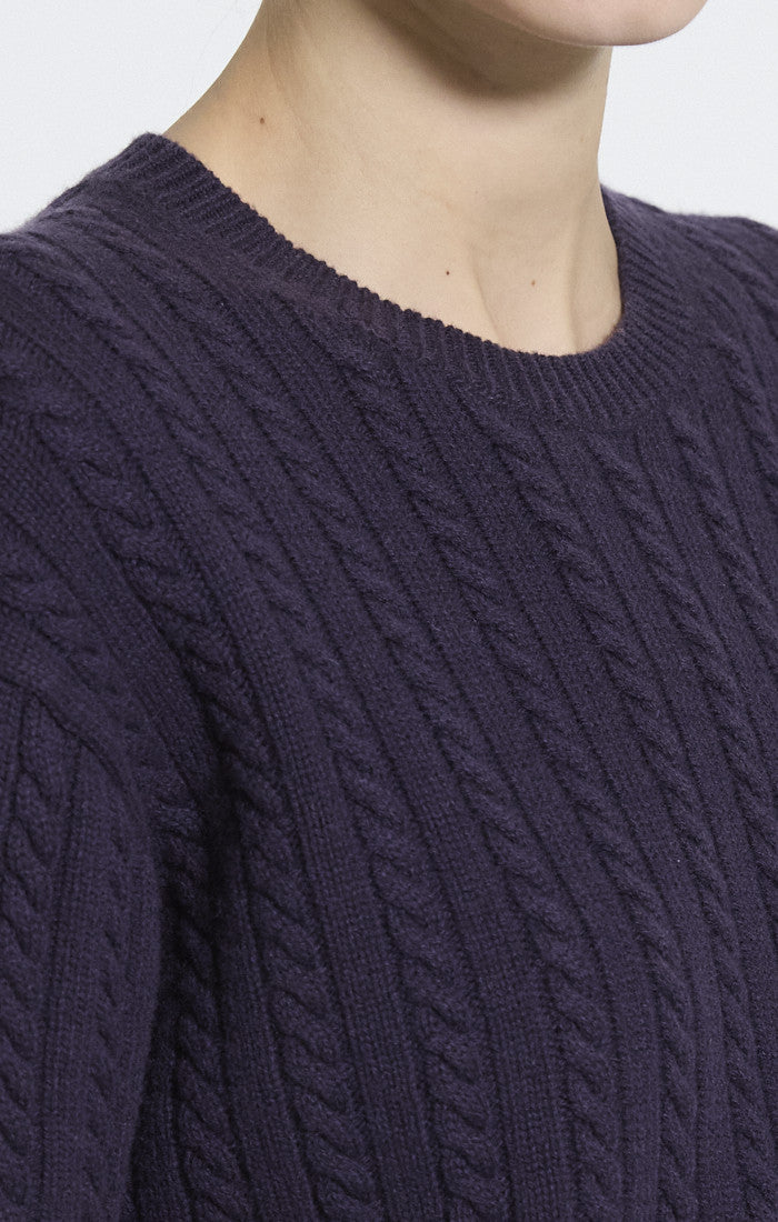 Crop Cable Tee Cashmere Nightshade - Theory Women