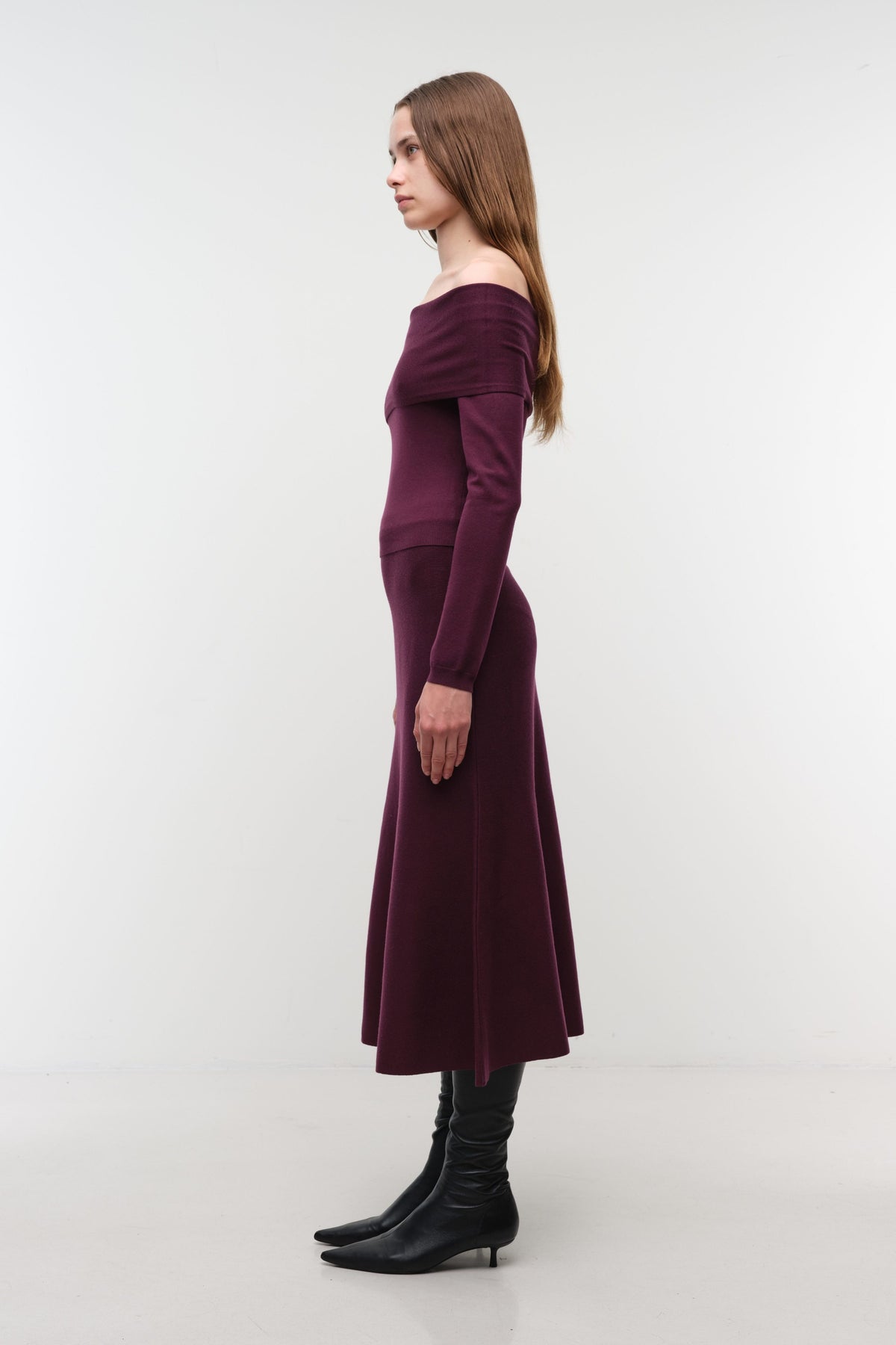 Atwood Merino Wool Trumpet Skirt Dark Orchid - Simkhai