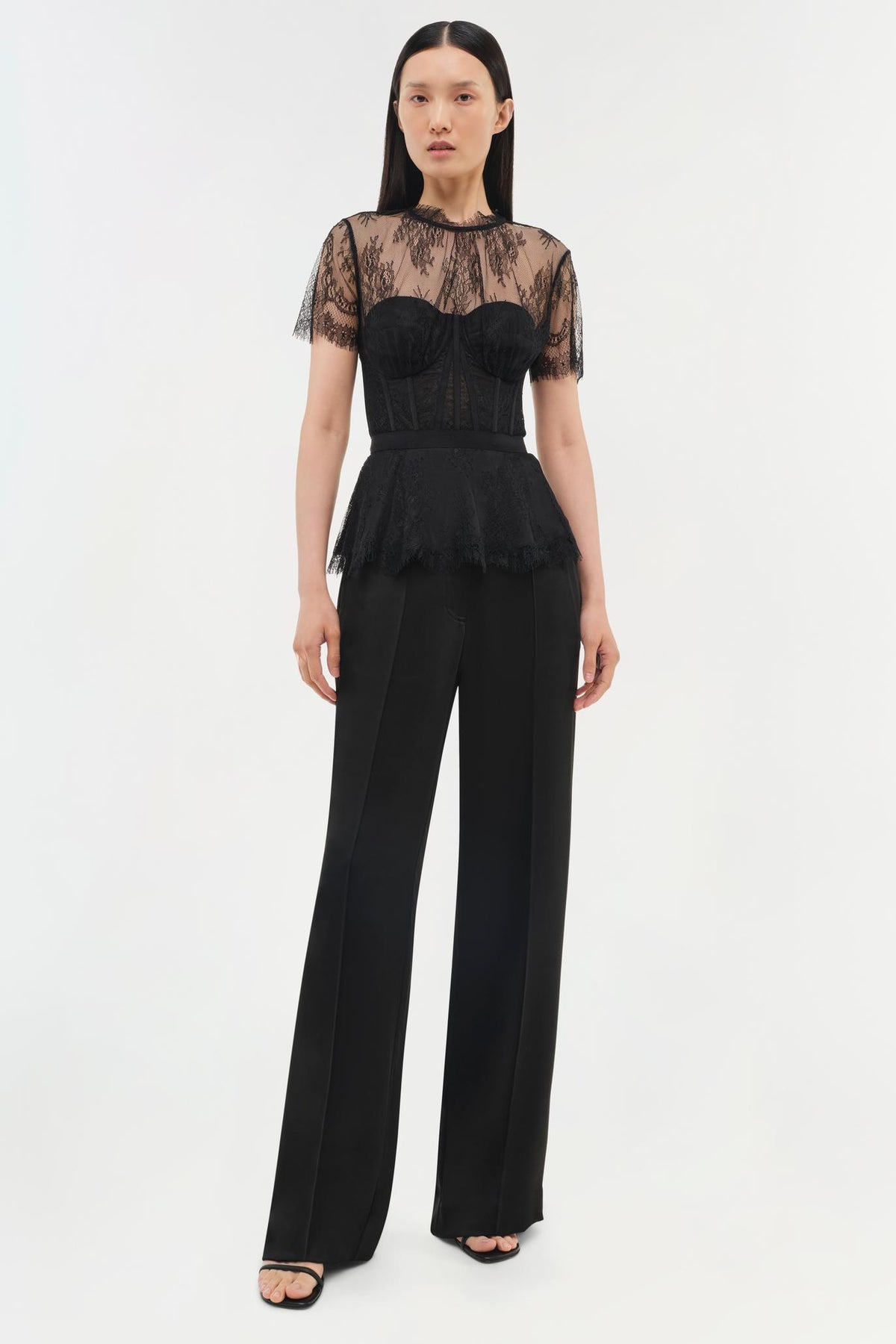Kehlani Lace Bustier Top Black - Simkhai