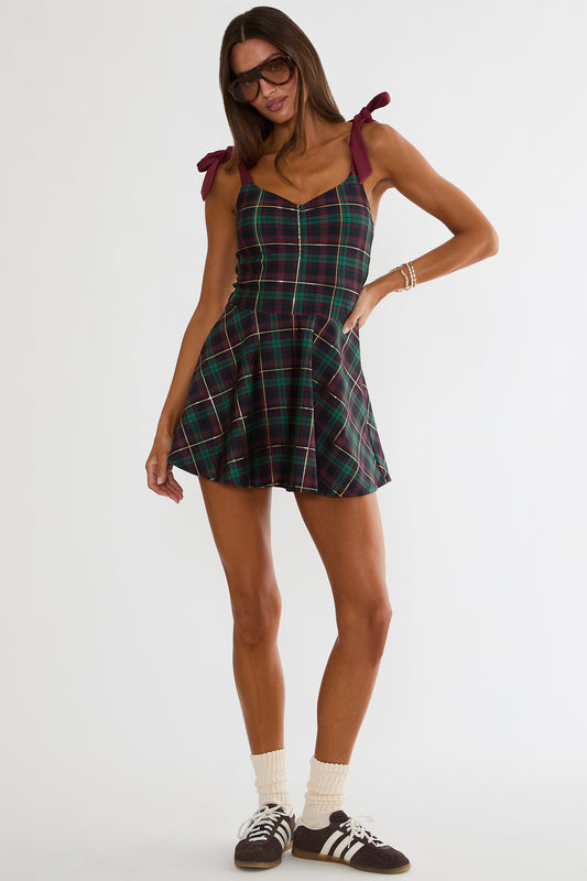Pixie Dress Pine Hollow Plaid - Beach Riot