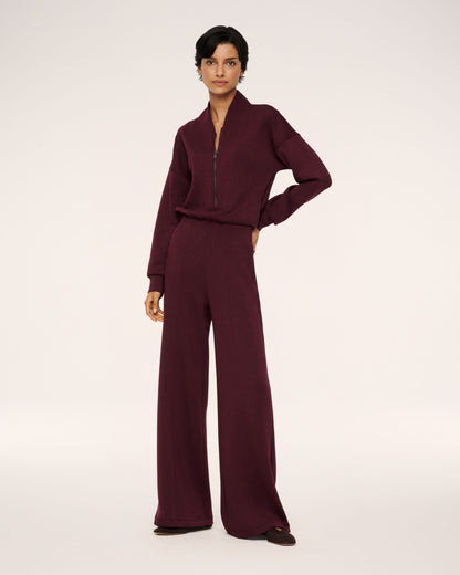 Long Sleeve Shawl Collar Jumpsuit Fig Noir Heather - SPANX