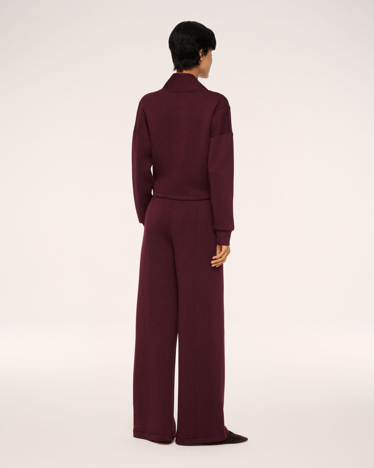 Long Sleeve Shawl Collar Jumpsuit Fig Noir Heather - SPANX