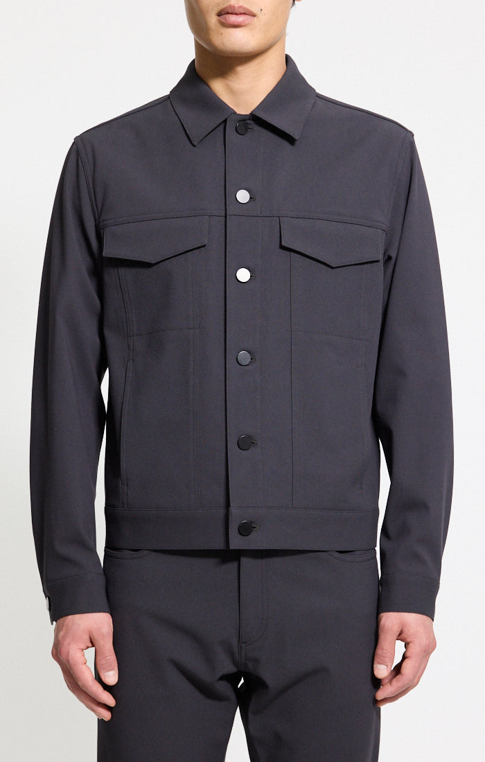 River Trucker Jacket Neoteric Twill Phantom Grey - Theory Men