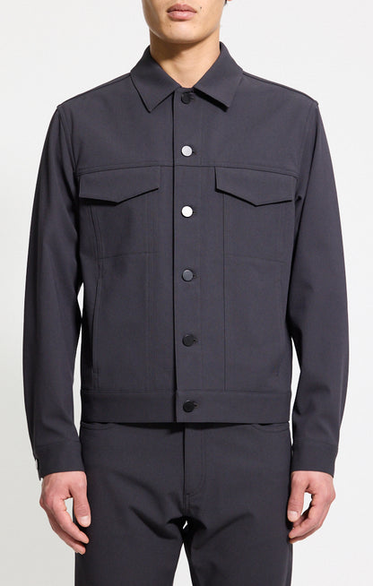 River Trucker Jacket Neoteric Twill Phantom Grey - Theory Men