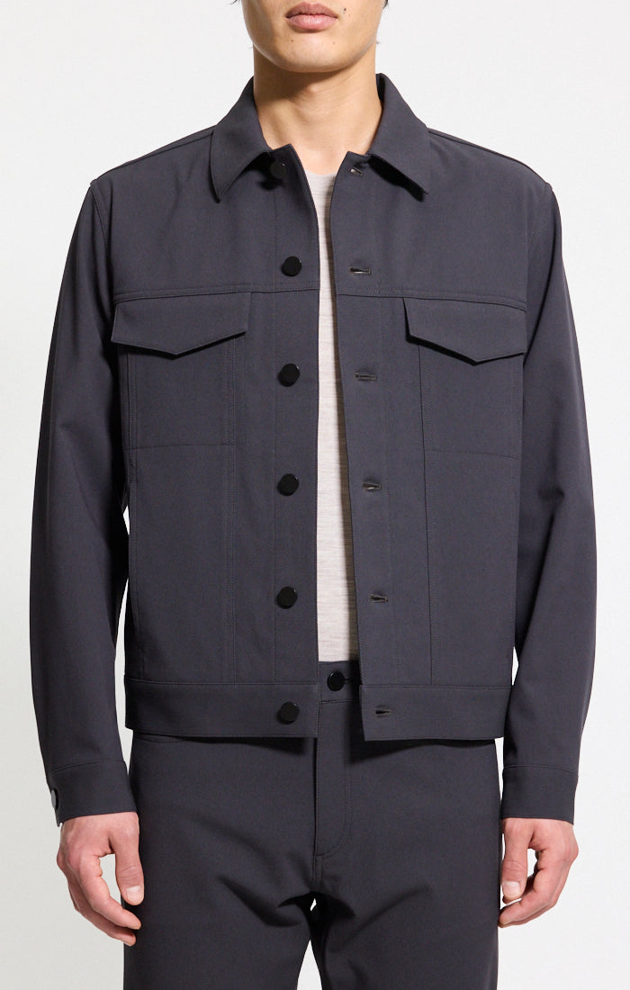 River Trucker Jacket Neoteric Twill Phantom Grey - Theory Men