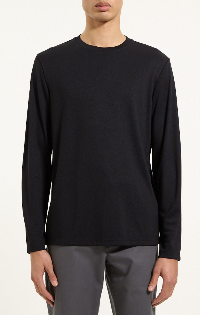 Essential Long-Sleeve Tee Black - Theory Men