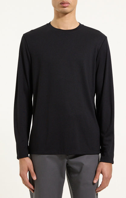 Essential Long-Sleeve Tee Black - Theory Men