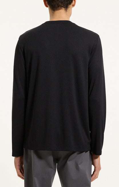 Essential Long-Sleeve Tee Black - Theory Men