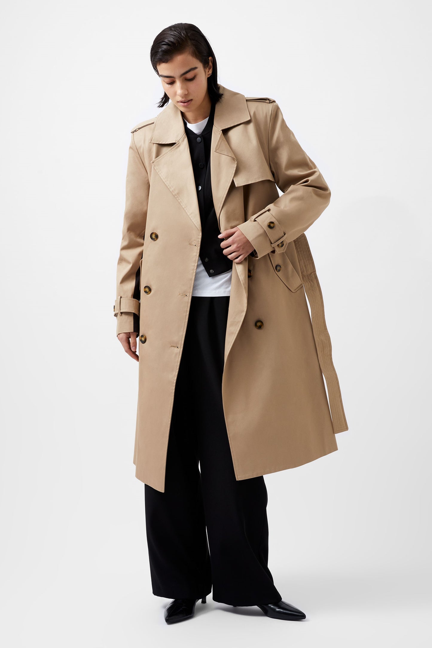 Coco Twill Trench Coat Autumn Camel - French Connection