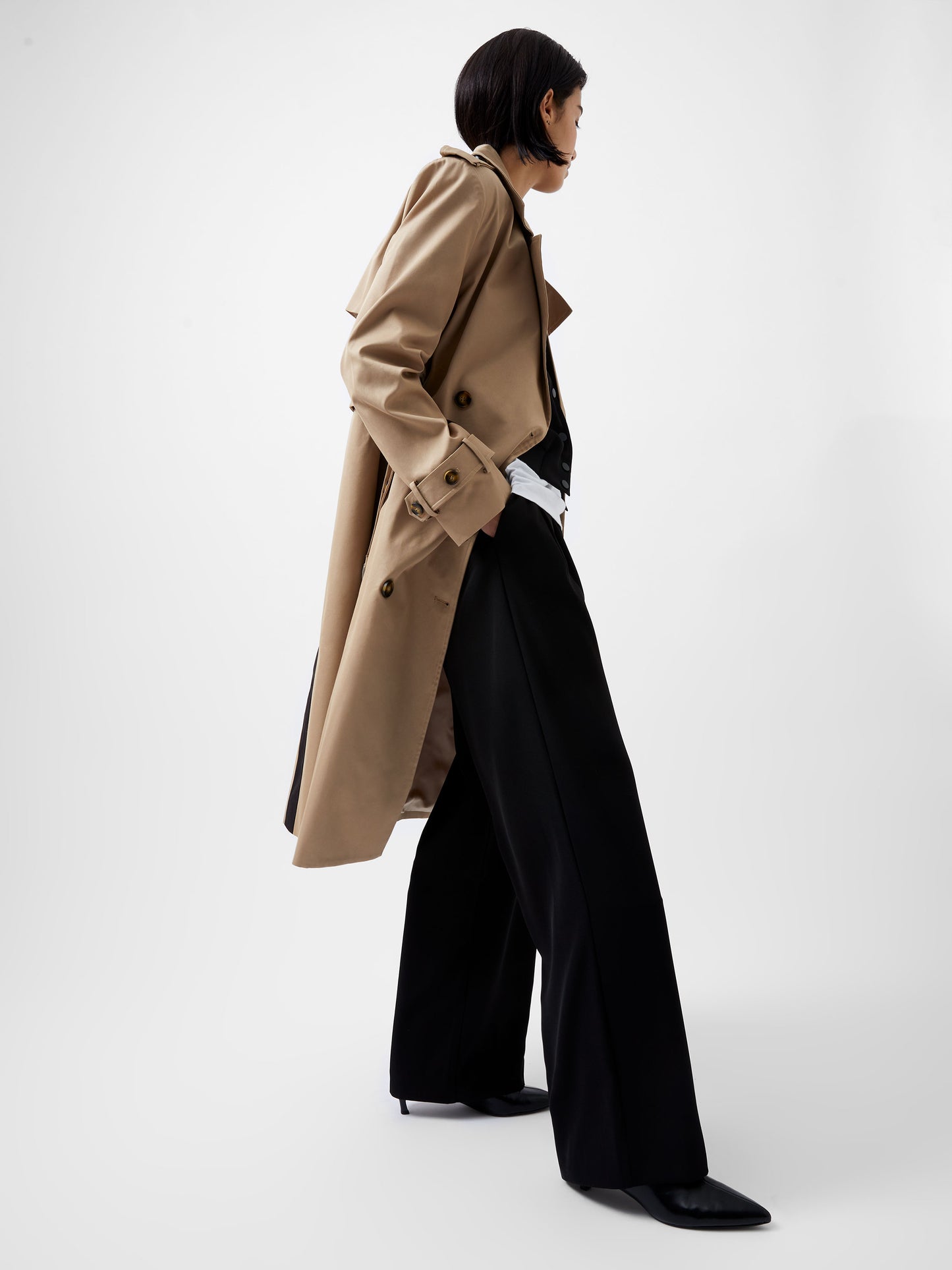 Coco Twill Trench Coat Autumn Camel - French Connection