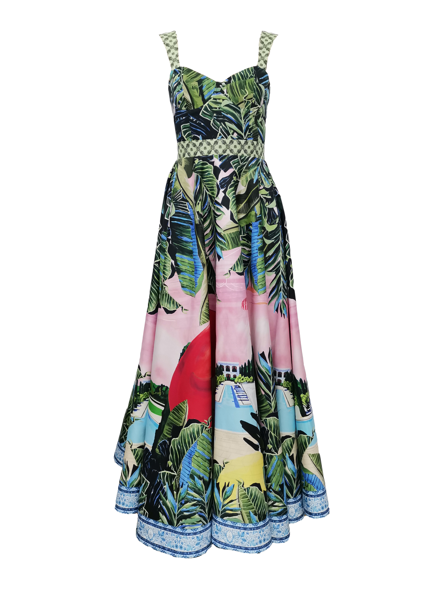 Fia Midi Dress Palm Beach - Alice + Olivia