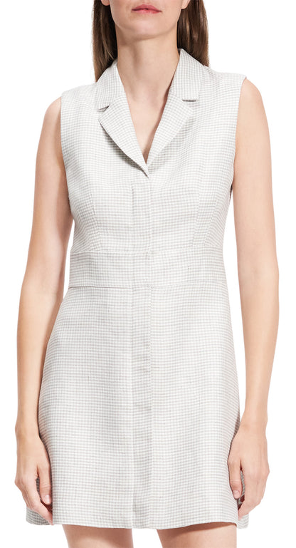 Front Zip Mini Dress Platinum Multi - Theory Women