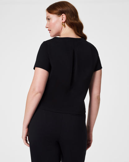 The Perfect Pleated Top Black - SPANX