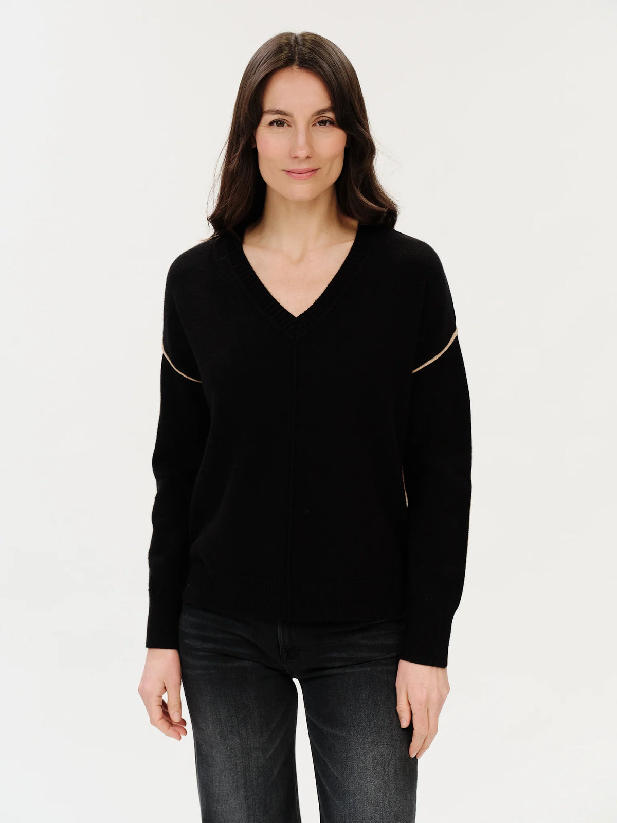 Fiore Sweater Black/Camel - Six Fifty Clothing