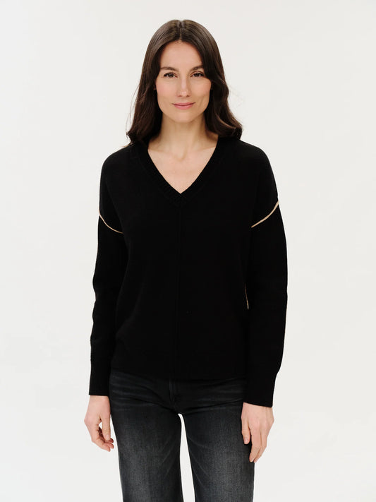 Fiore Sweater Black/Camel - Six Fifty Clothing