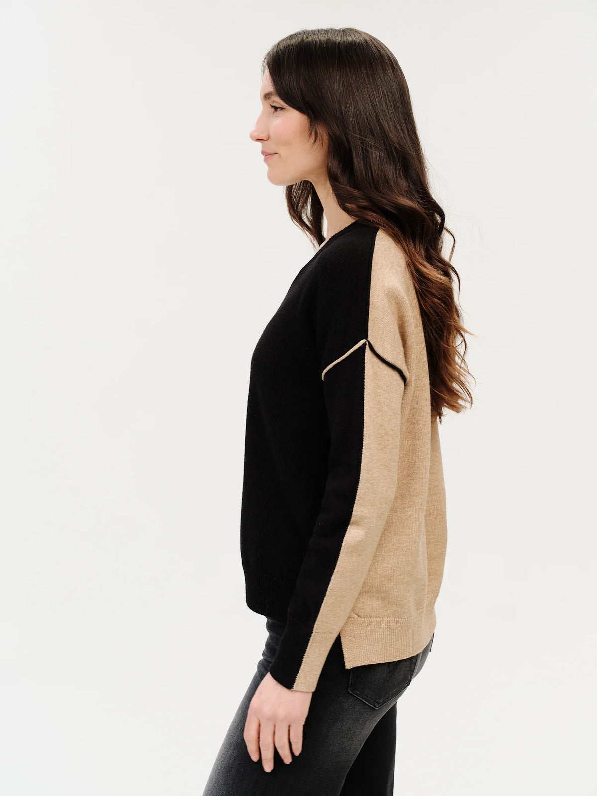 Fiore Sweater Black/Camel - Six Fifty Clothing