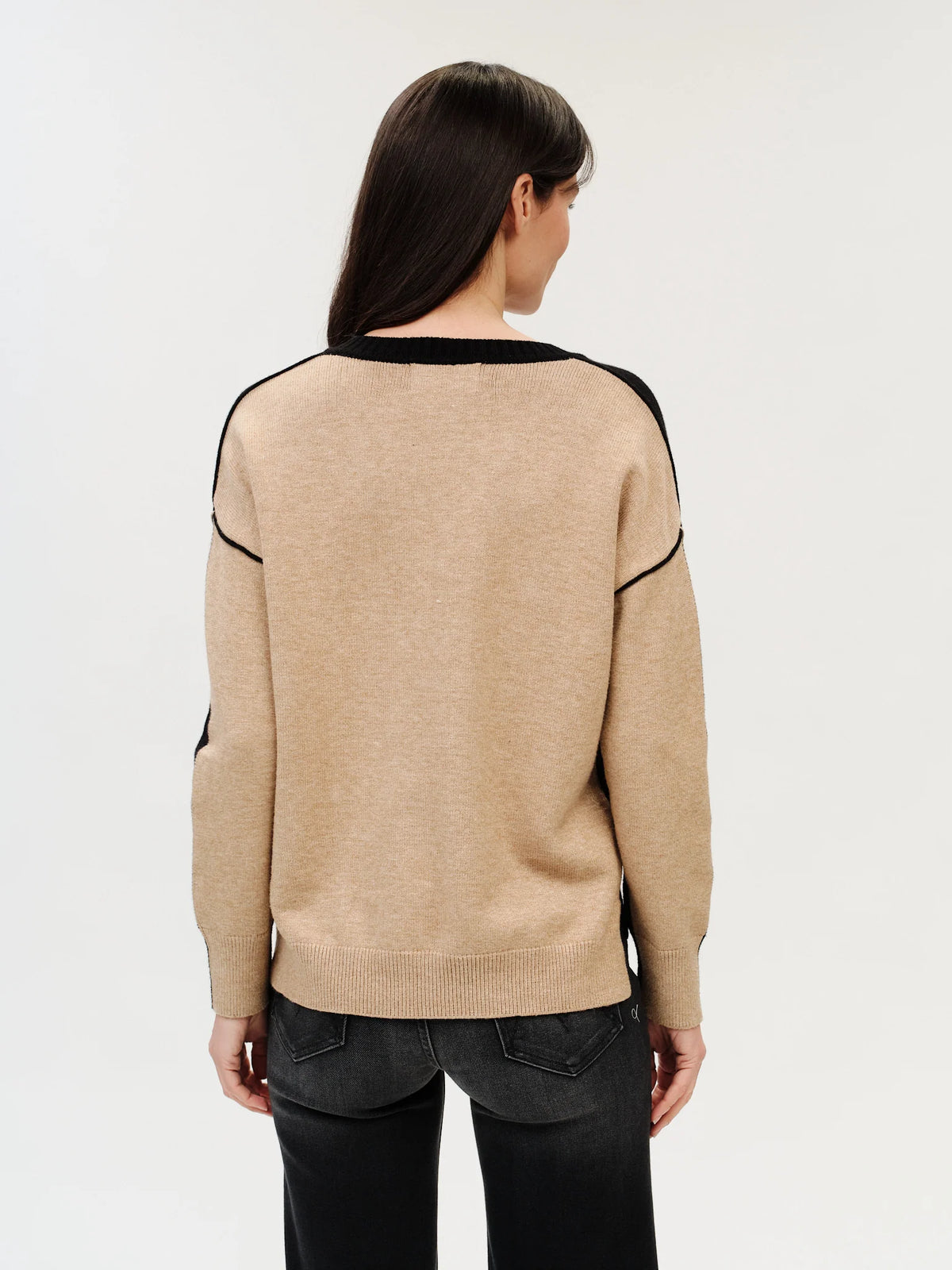 Fiore Sweater Black/Camel - Six Fifty Clothing