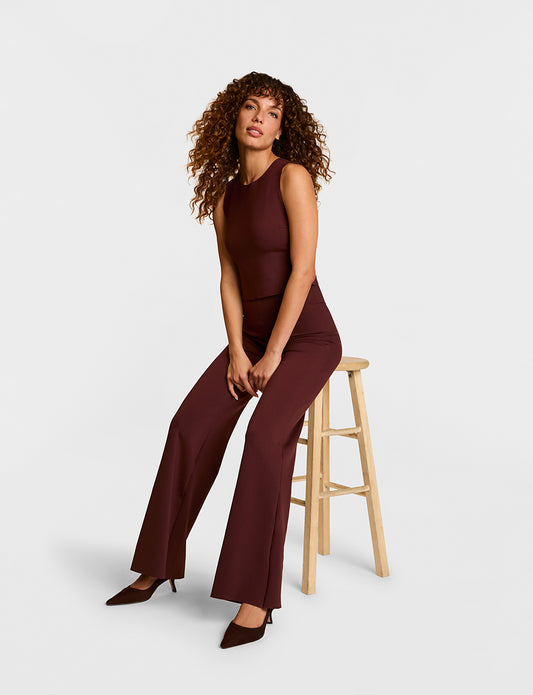 Neoprene Wide Leg Pant Oxblood - Commando