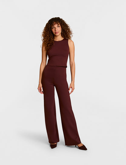Neoprene Wide Leg Pant Oxblood - Commando