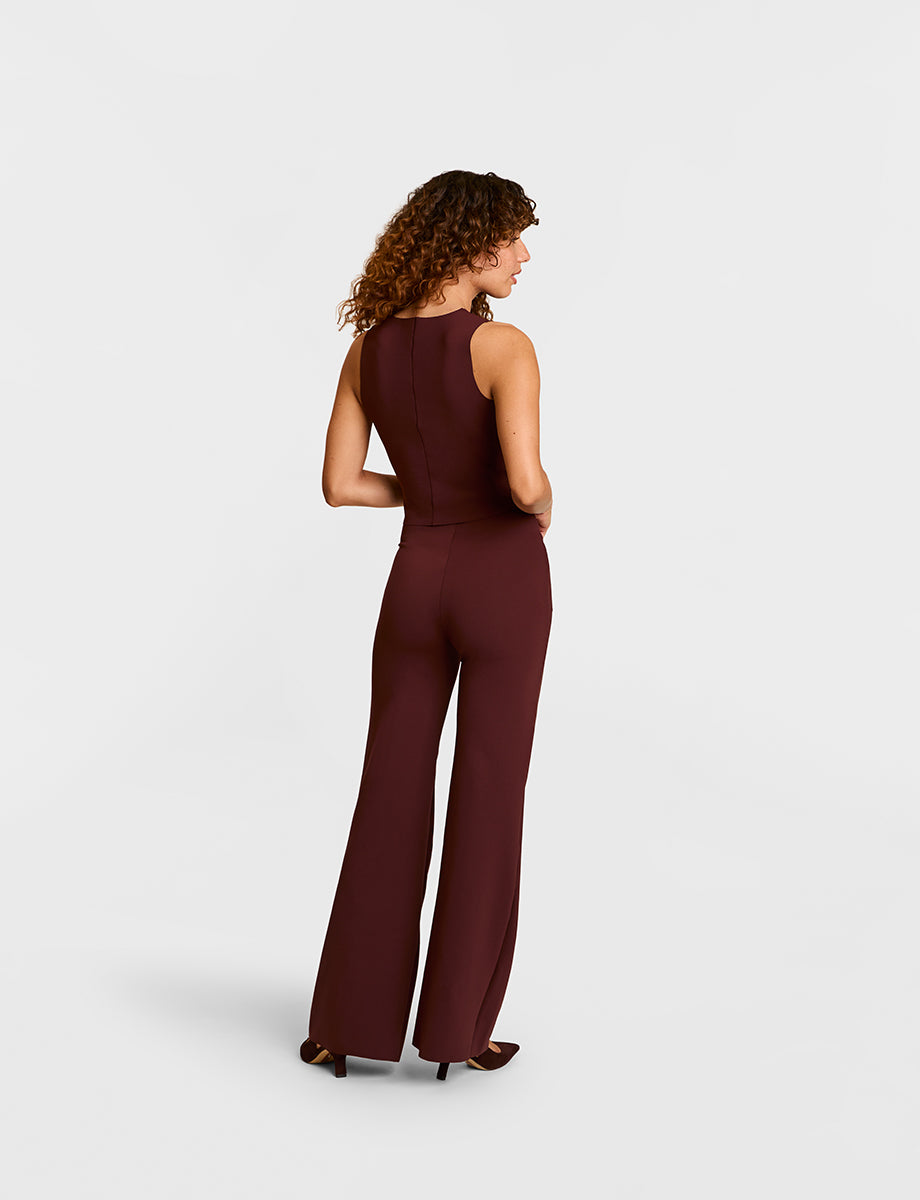 Neoprene Wide Leg Pant Oxblood - Commando