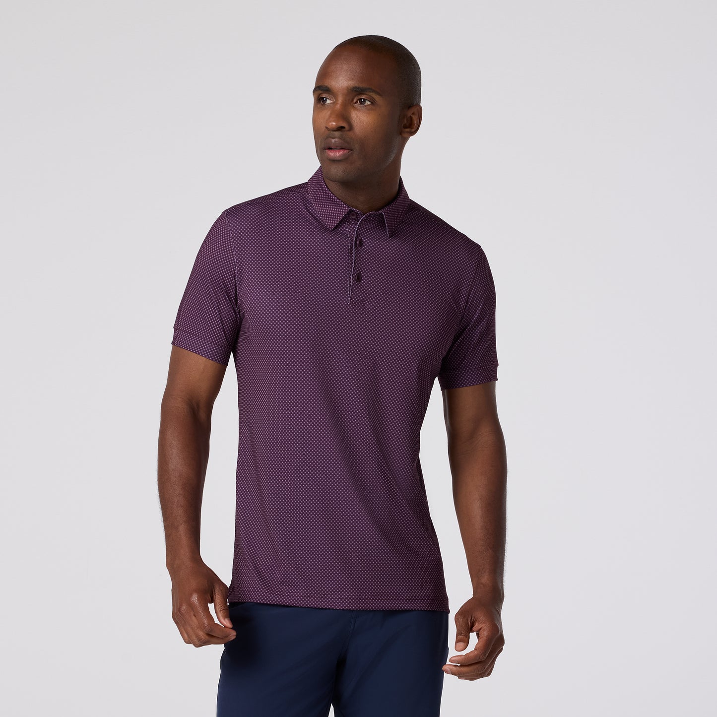 Versa Polo Eggplant Multi Texture - Mizzen + Main