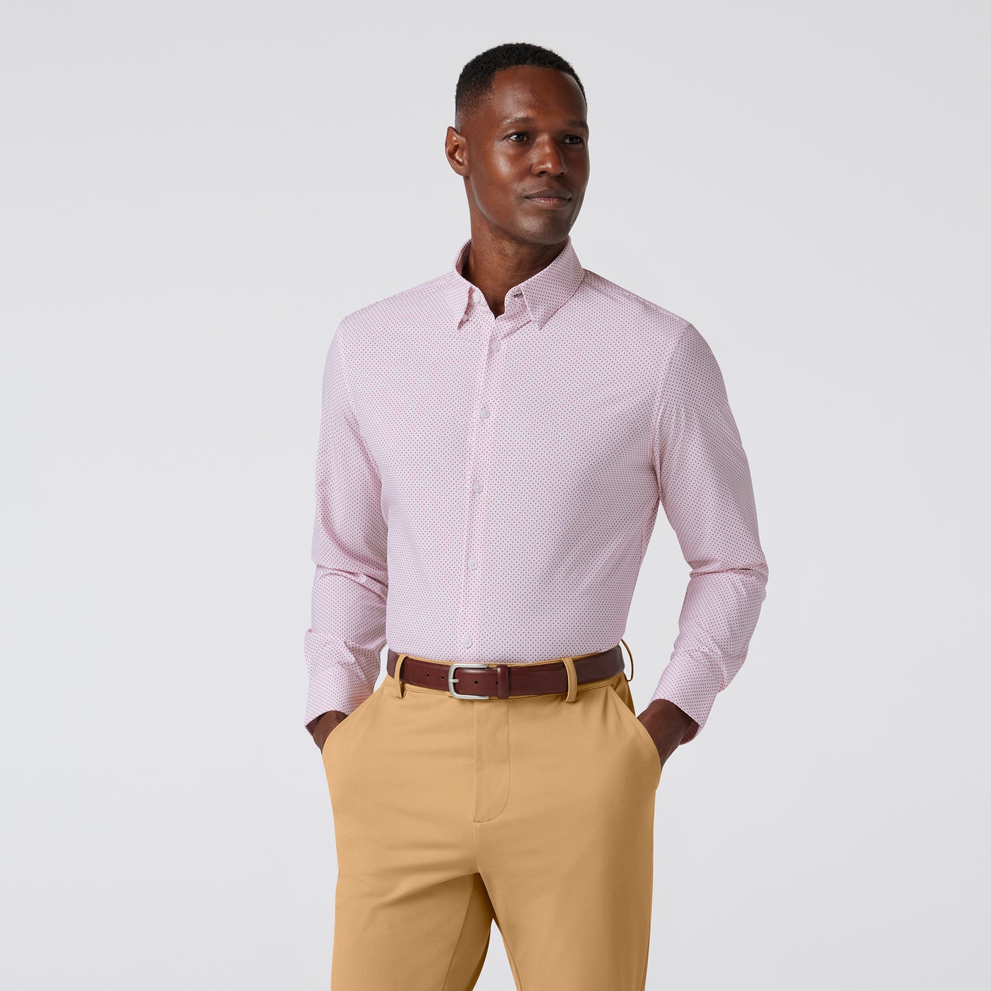 Leeward Long Sleeve Shirt Wine Plus Print - Mizzen + Main