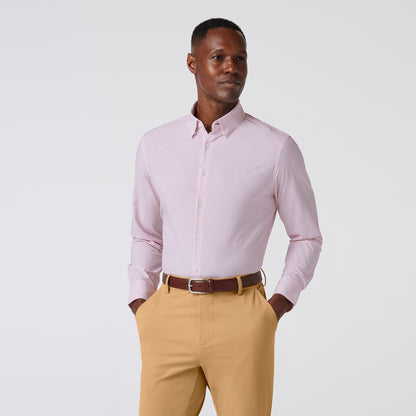 Leeward Long Sleeve Shirt Wine Plus Print - Mizzen + Main