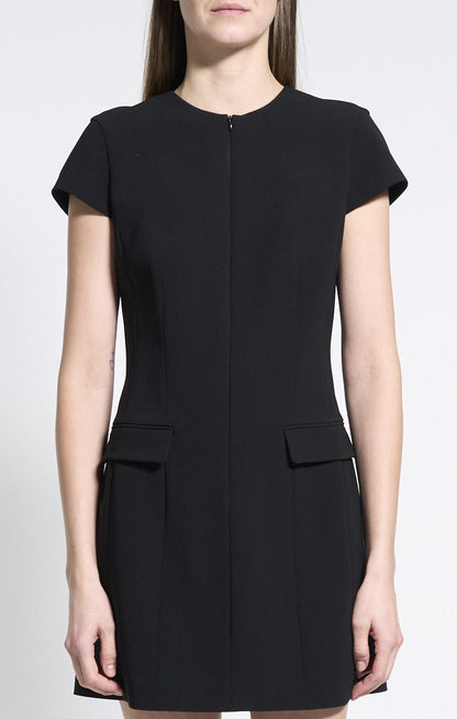 Zip Mini Dress Admiral Crepe Black - Theory Women