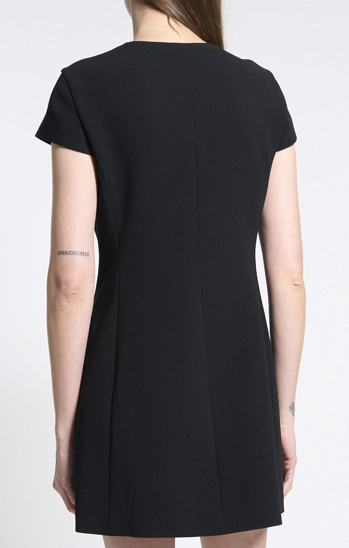 Zip Mini Dress Admiral Crepe Black - Theory Women