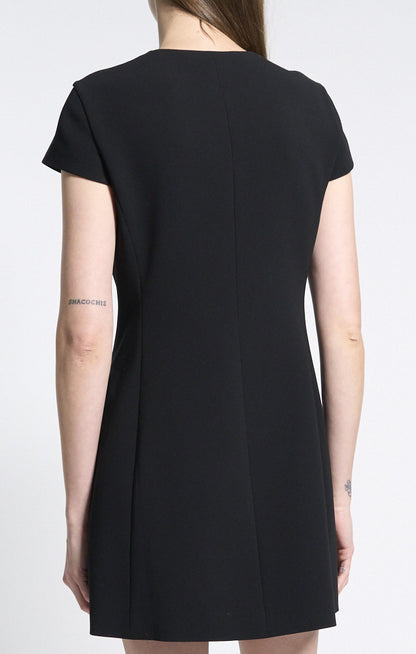 Zip Mini Dress Admiral Crepe Black - Theory Women