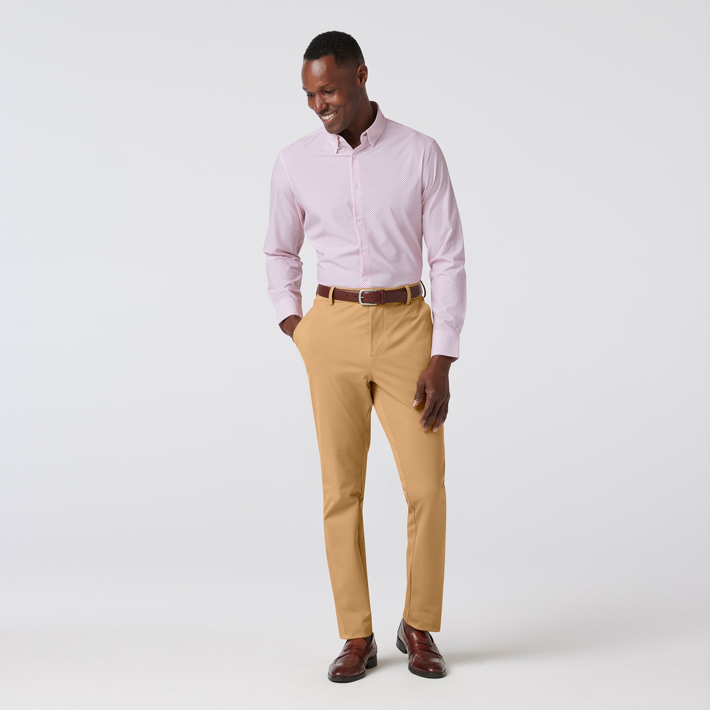 Leeward Long Sleeve Shirt Wine Plus Print - Mizzen + Main