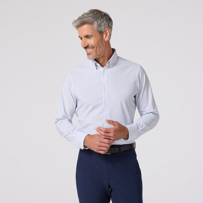 Leeward Long Sleeve Dress Shirt White Diamond Shadow - Mizzen + Main