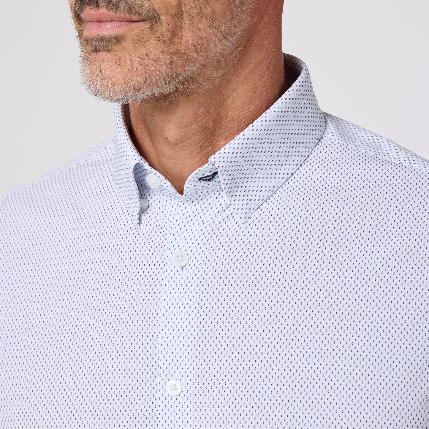 Leeward Long Sleeve Dress Shirt White Diamond Shadow - Mizzen + Main