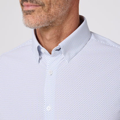 Leeward Long Sleeve Dress Shirt White Diamond Shadow - Mizzen + Main