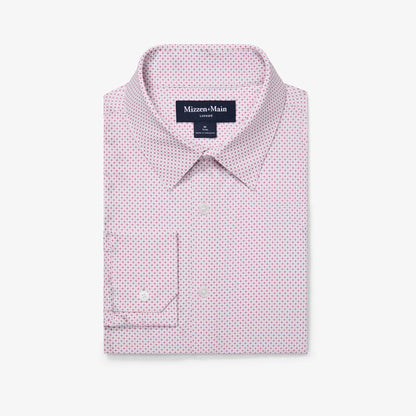 Leeward Long Sleeve Shirt Wine Plus Print - Mizzen + Main