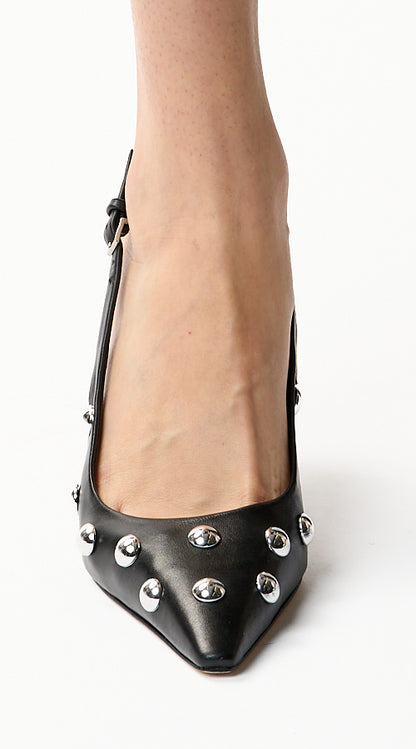 Rhonda Studded Slingback Pump Black - Cinq à Sept