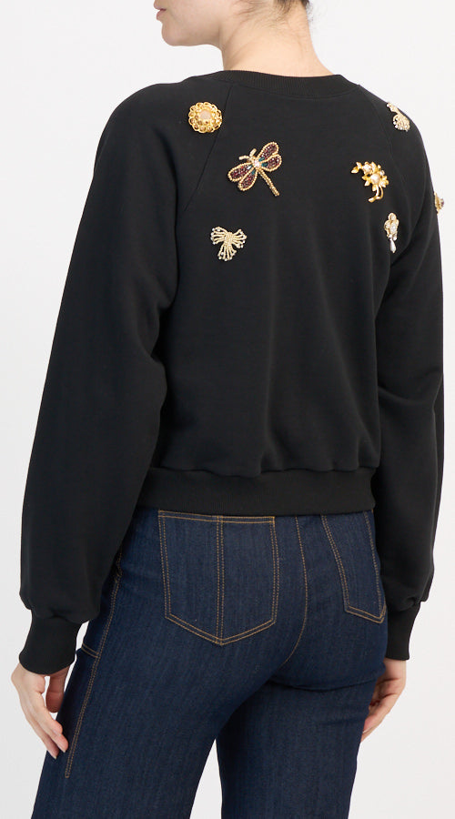 Gold Brooches Jennifer Pullover Black - Cinq à Sept