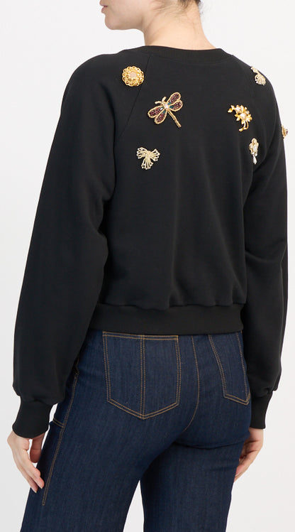 Gold Brooches Jennifer Pullover Black - Cinq à Sept