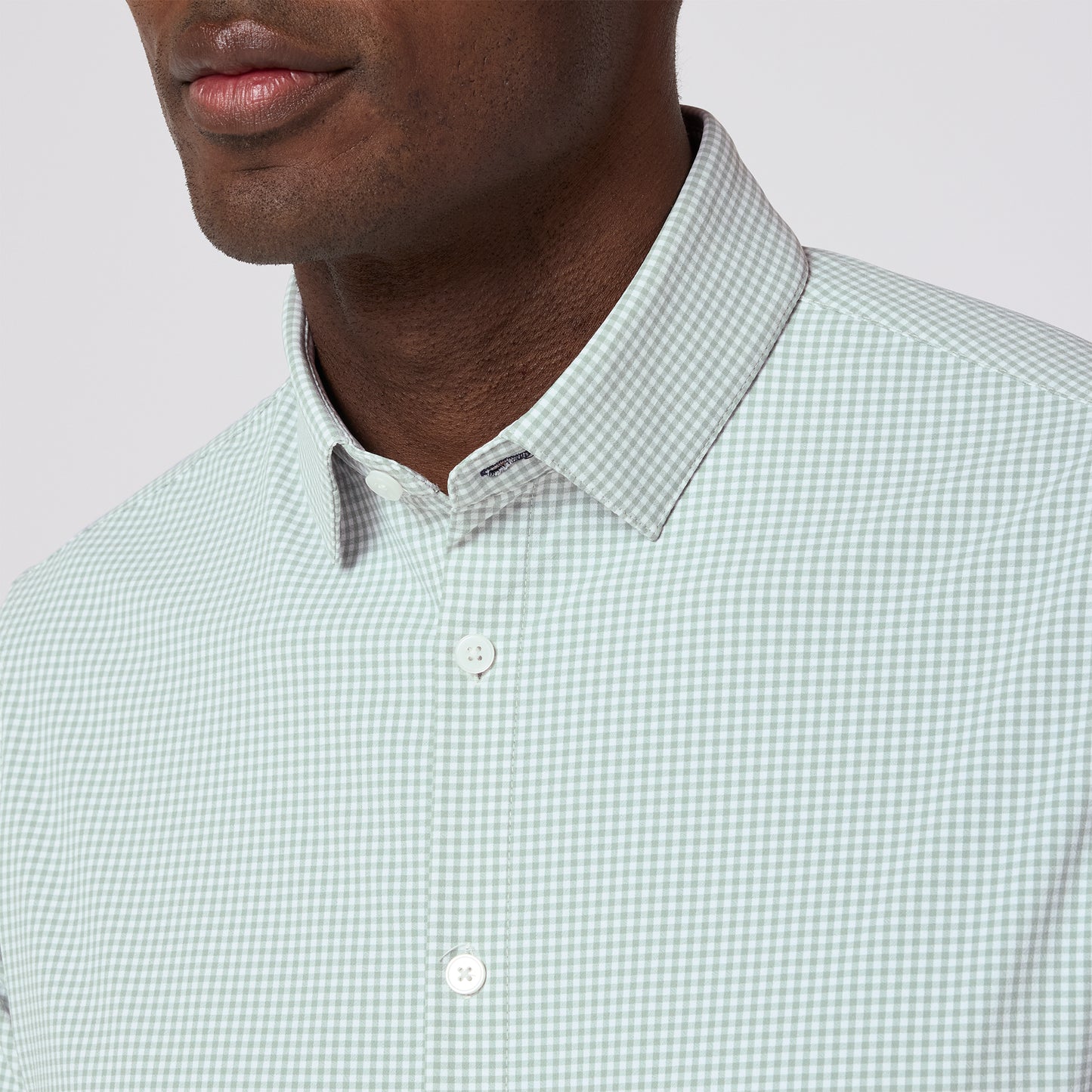 Leeward Long Sleeve Dress Shirt Eucalyptus Ian Gingham - Mizzen + Main